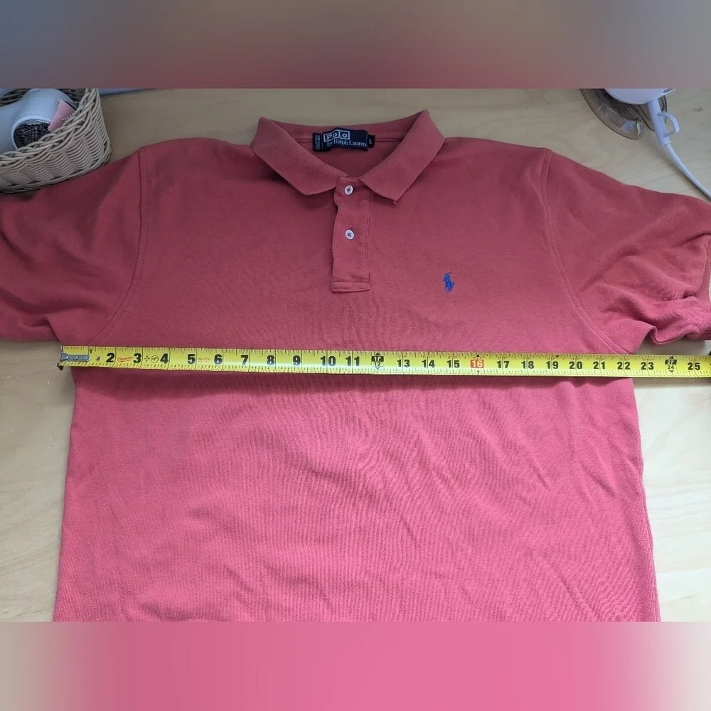 VINTAGE Polo Ralph Lauren Men Polo Shirt Made In USA 100% Cotton Size L - Picture 7 of 8